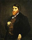 Gustave Courbet Famous Paintings - Portrait of Alfred Bruyas also known as Painting Solution